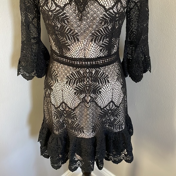 BB Dakota RSVP Black lace dress layer cake black $189 - Picture 3 of 9